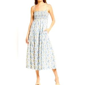 NWT En Saison smocked floral midi dress, size medium